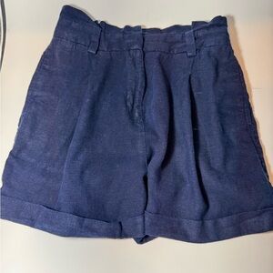 ASOS linen blend 80’s high waist navy shorts size 6